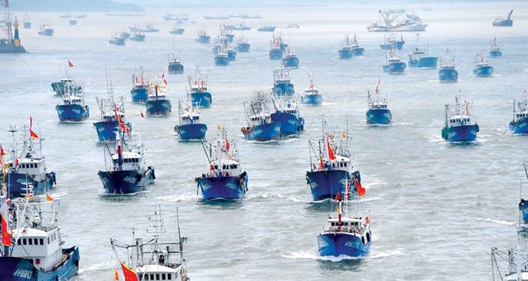 Chile monitorea de cerca una flota de 370 embarcaciones chinas en aguas nacionales - foto: Central Noticia